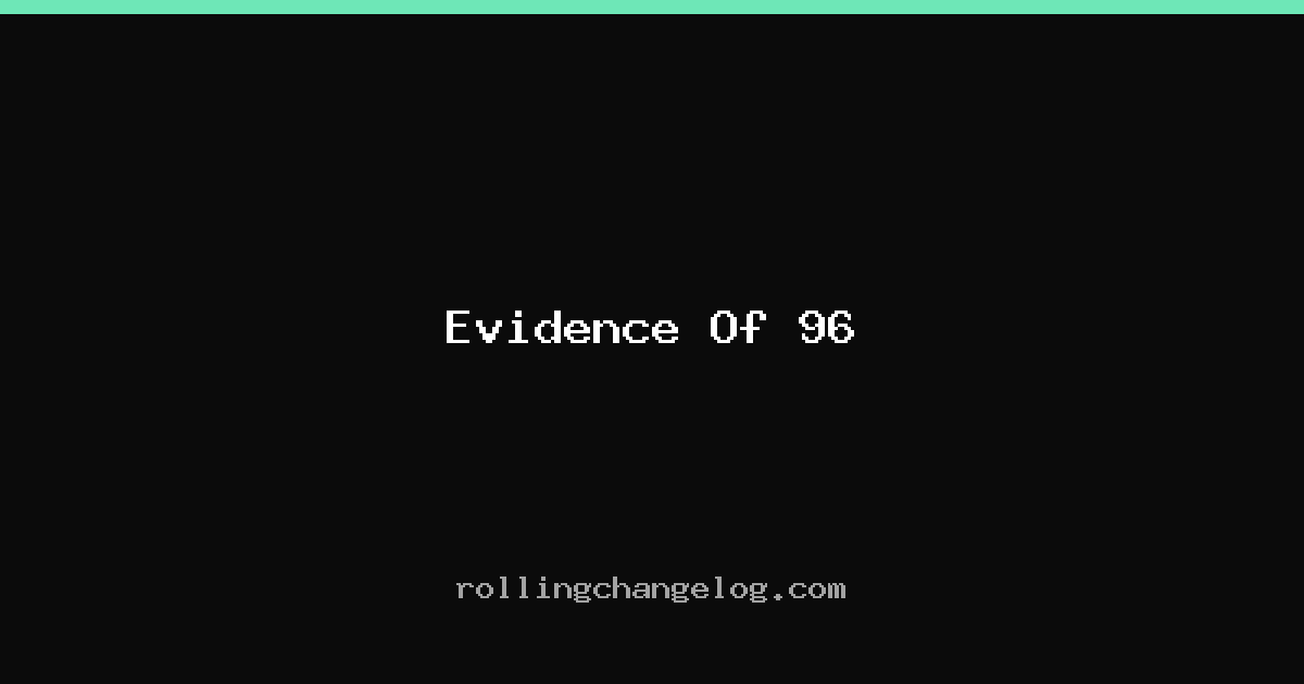 Evidence Of 96 cover