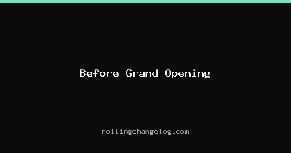 Before Grand Opening cover