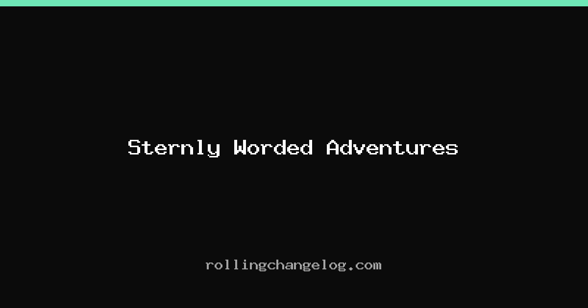 Sternly Worded Adventures cover
