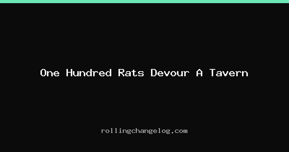 One Hundred Rats Devour A Tavern cover