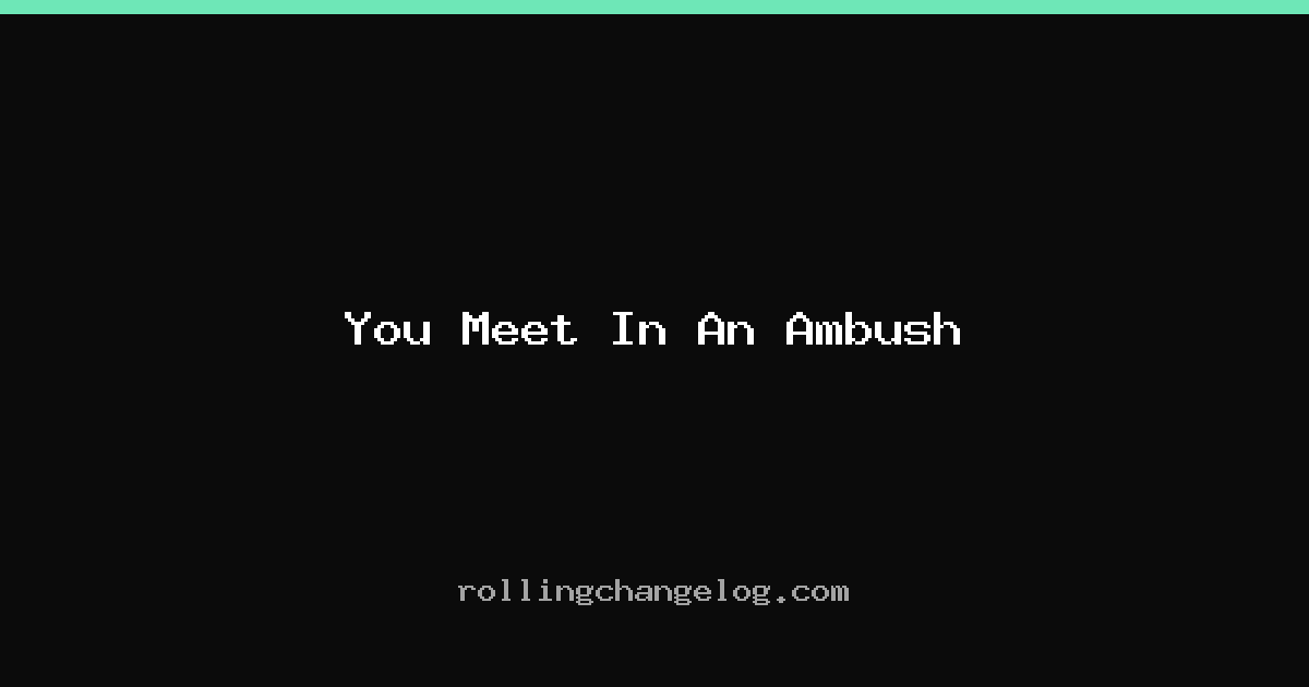 You Meet In An Ambush cover
