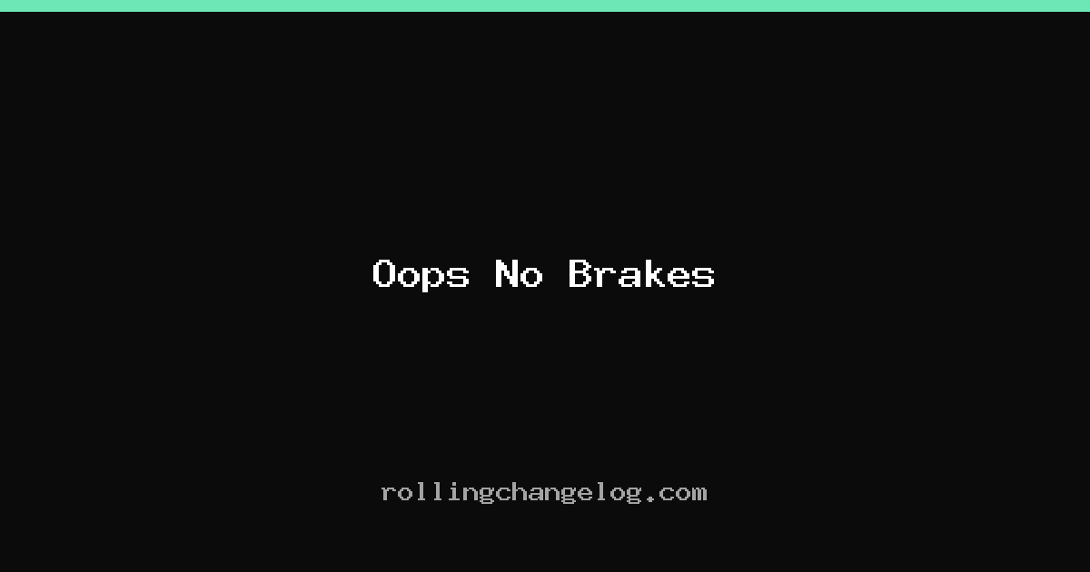 Oops No Brakes cover