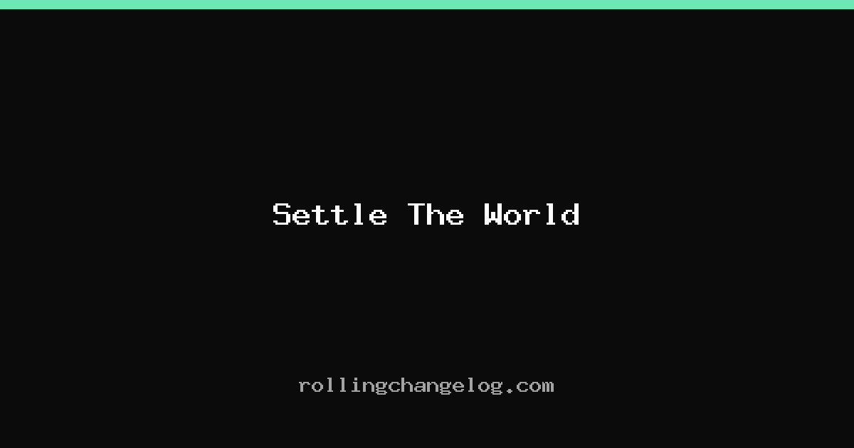 Settle The World cover