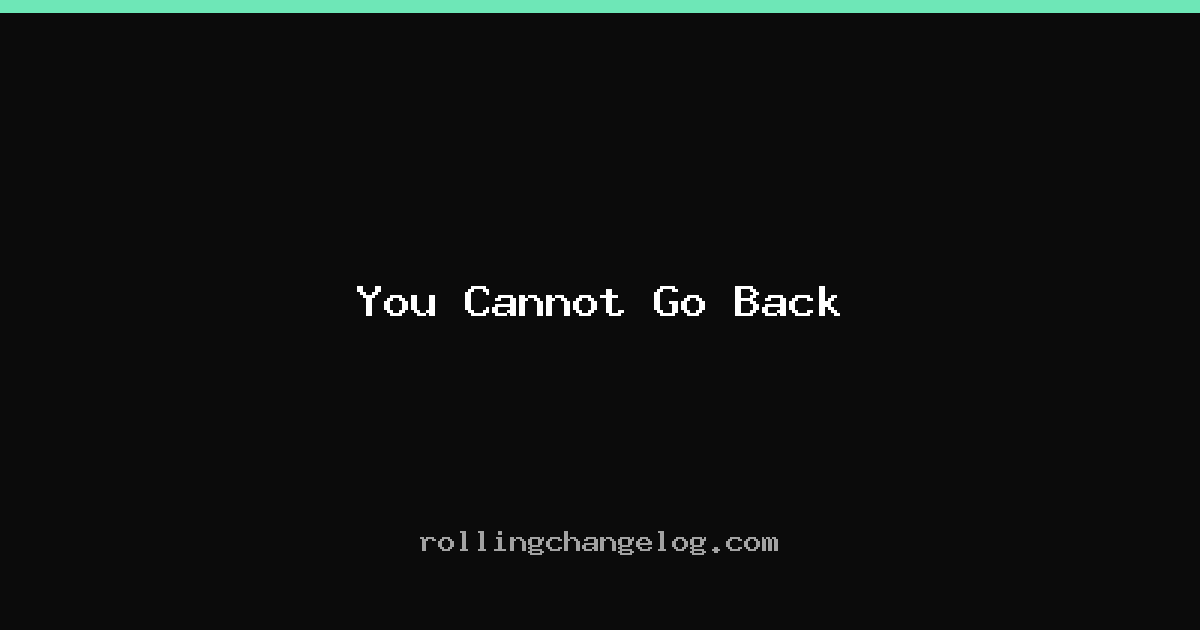 You Cannot Go Back cover