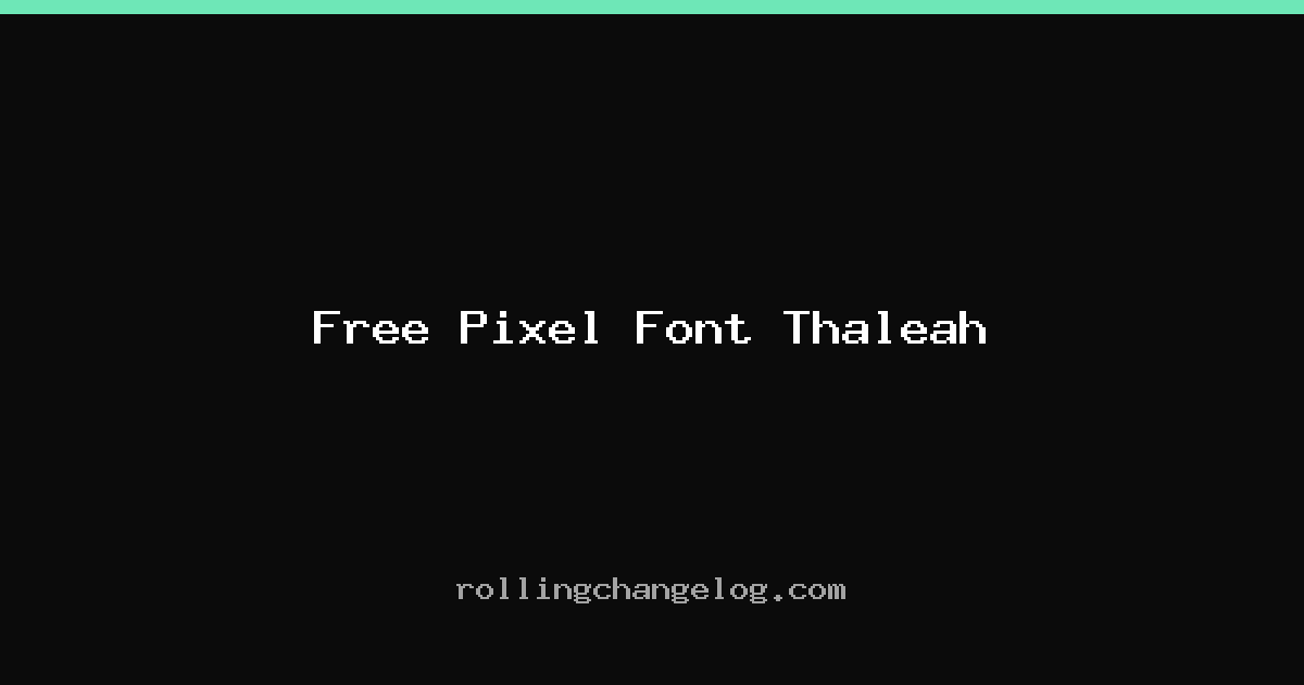 Free Pixel Font Thaleah cover