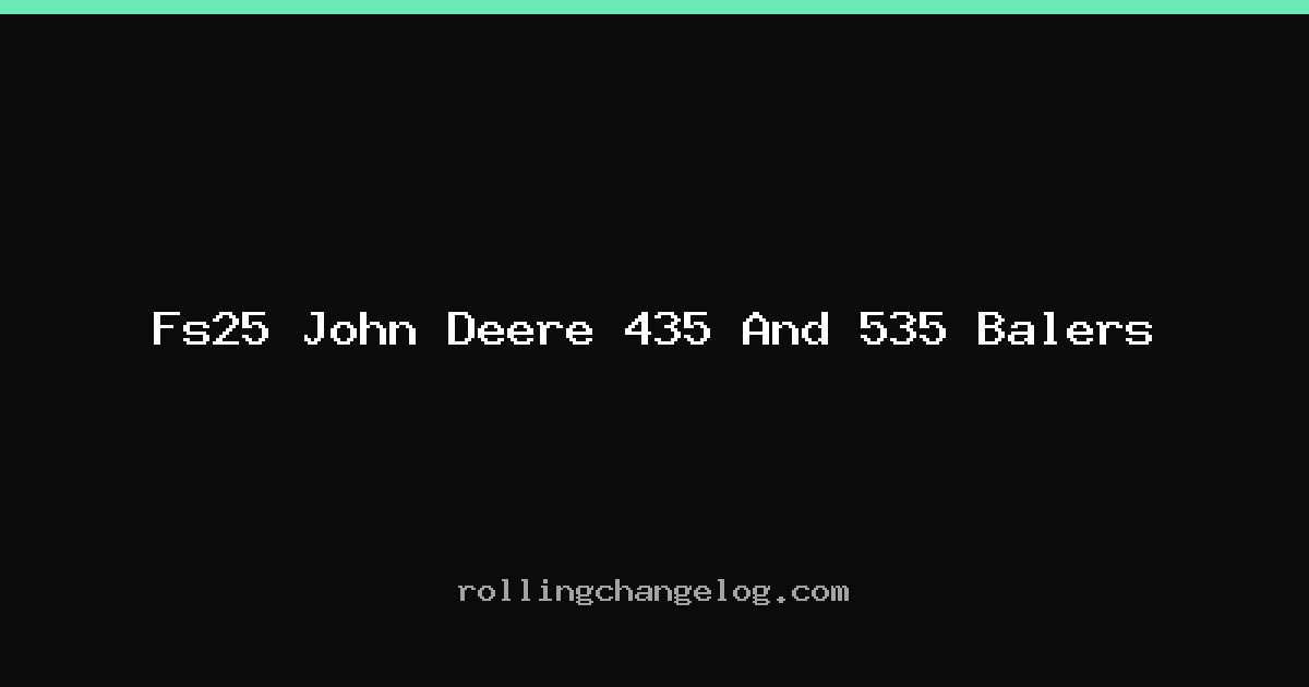 Fs25 John Deere 435 And 535 Balers cover