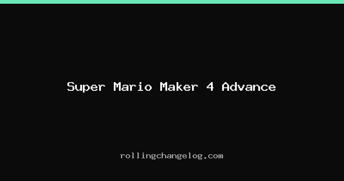 Super Mario Maker 4 Advance cover