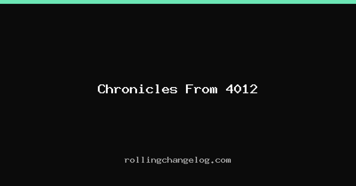 Chronicles From 4012 cover