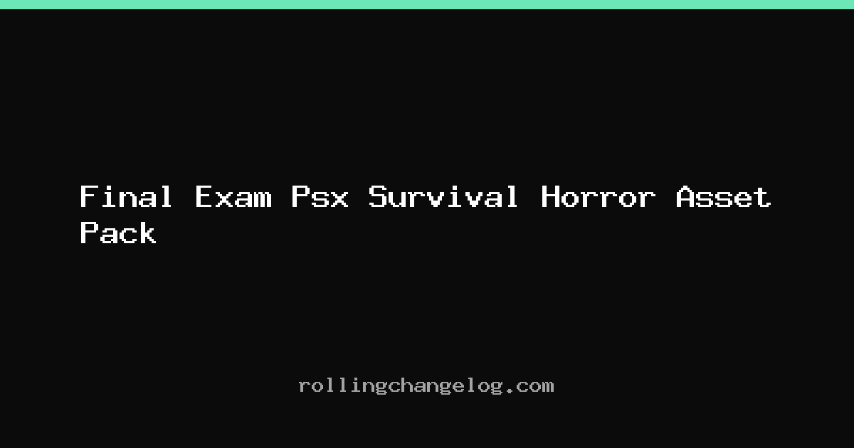 Final Exam Psx Survival Horror Asset Pack cover