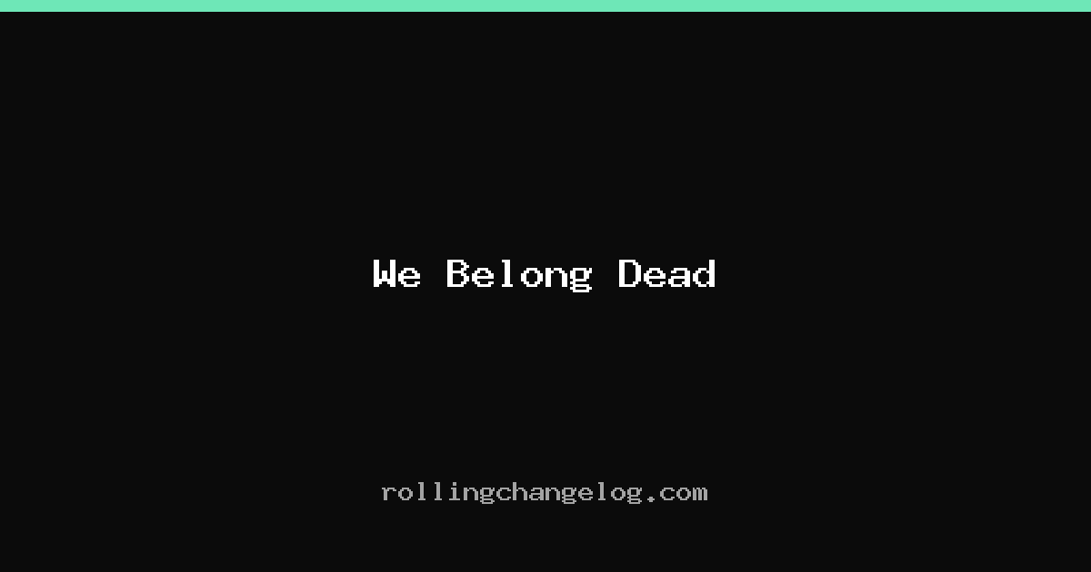 We Belong Dead cover