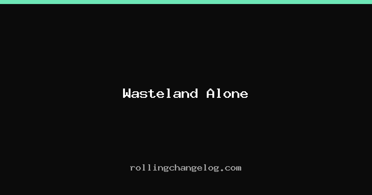 Wasteland Alone cover