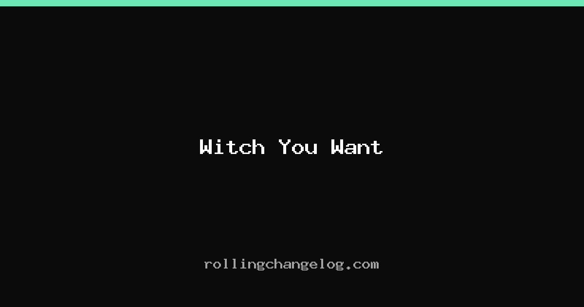 Witch You Want cover