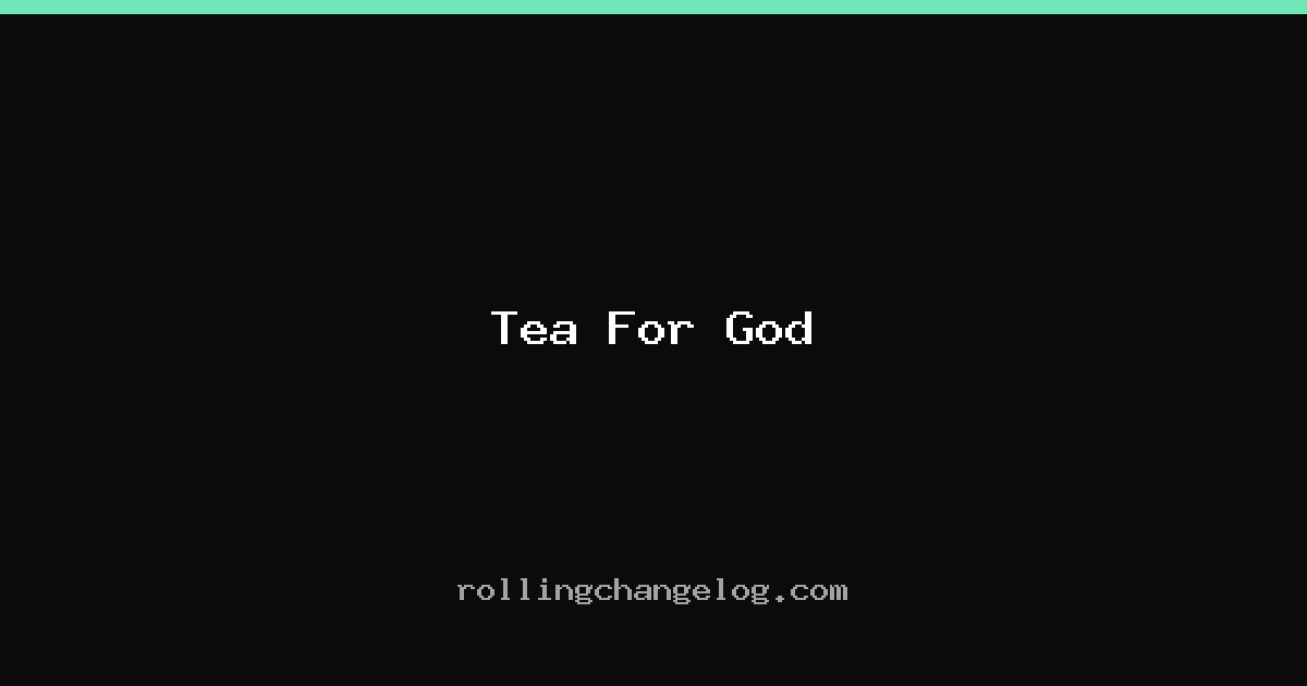 Tea For God cover
