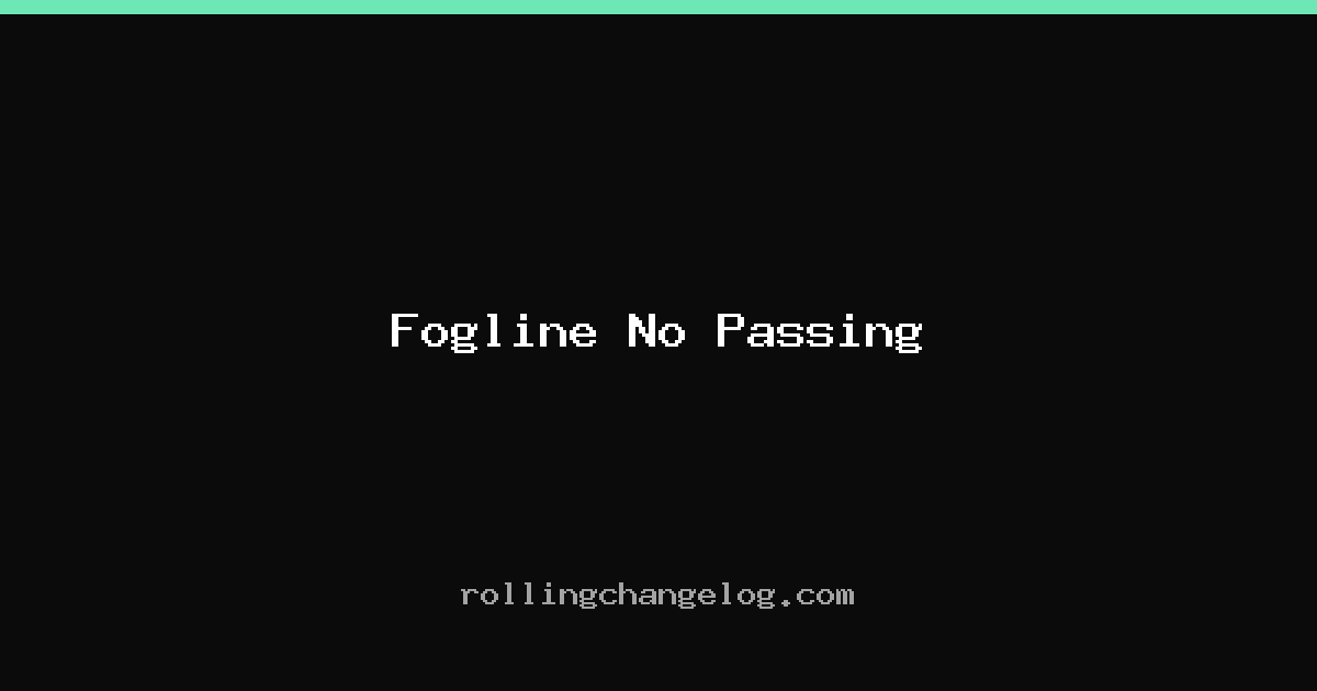 Fogline No Passing cover