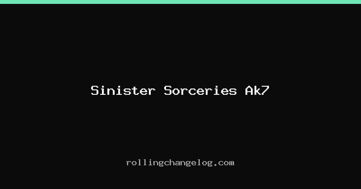 Sinister Sorceries Ak7 cover