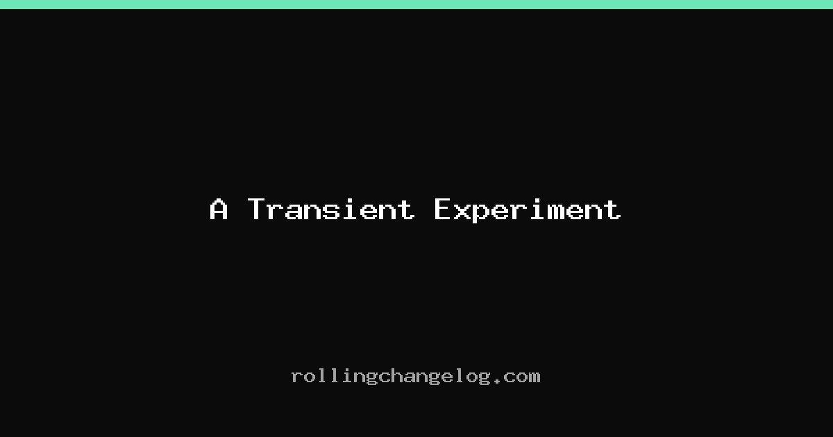 A Transient Experiment cover