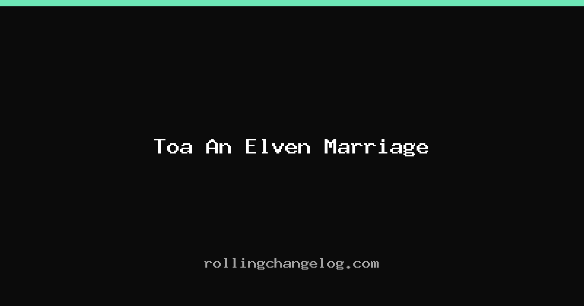 Toa An Elven Marriage cover