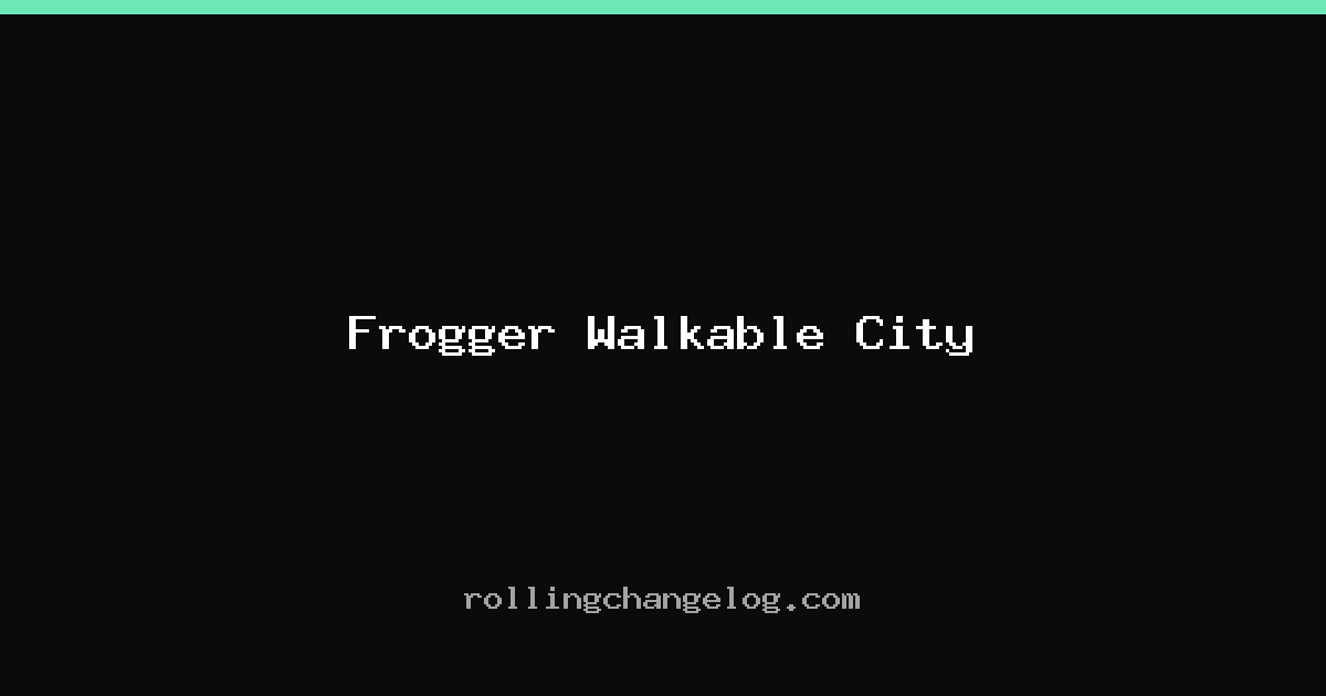 Frogger Walkable City cover