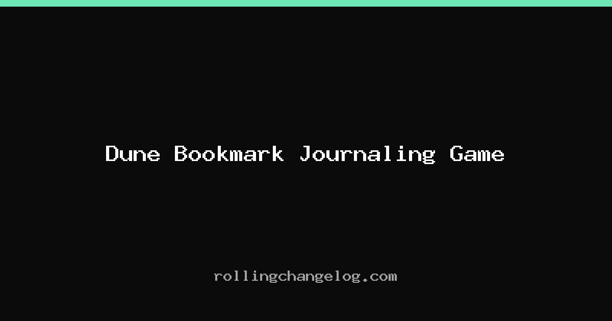 Dune Bookmark Journaling Game cover