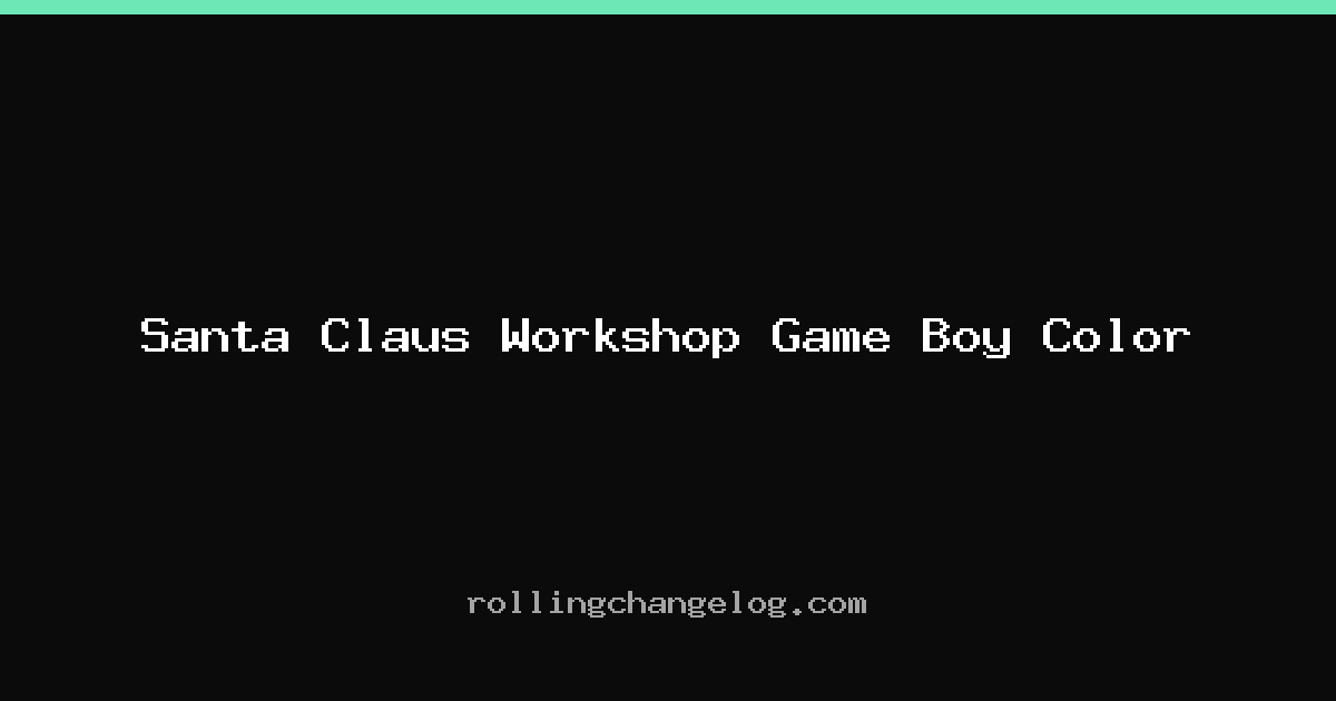 Santa Claus Workshop Game Boy Color cover