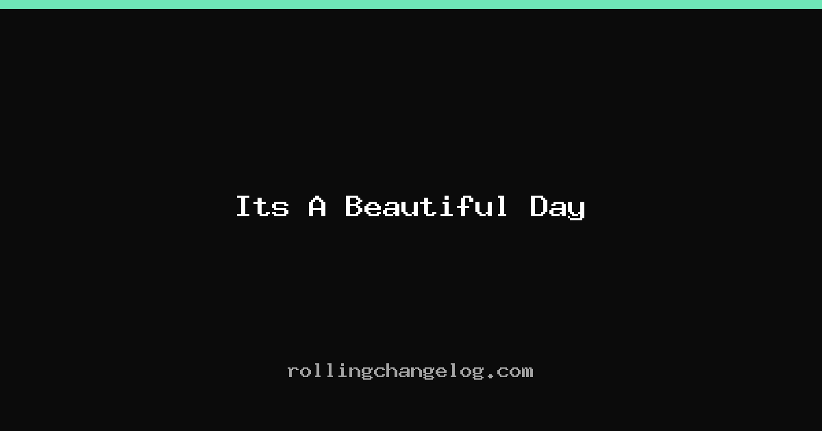 Its A Beautiful Day cover