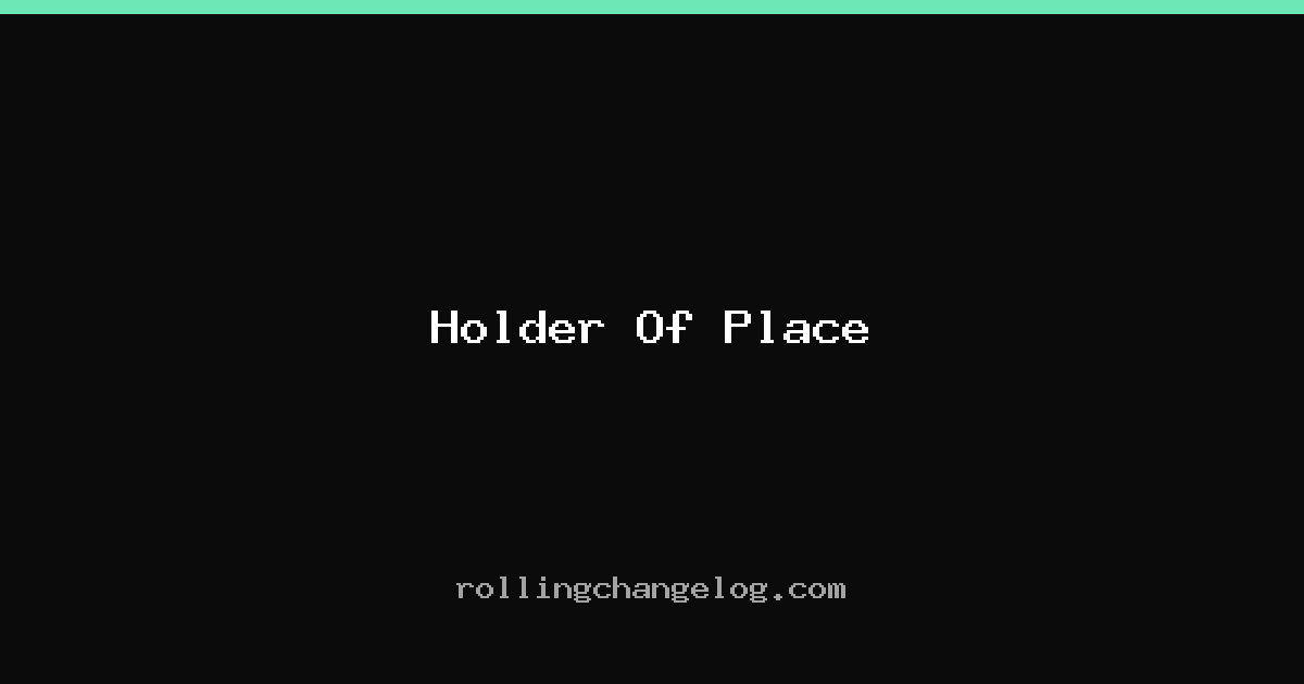 Holder Of Place cover